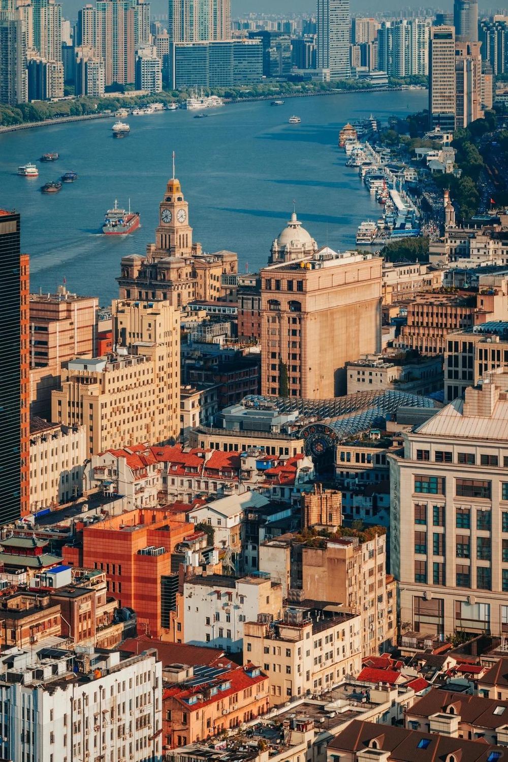 Aerial view of Shanghai's old city